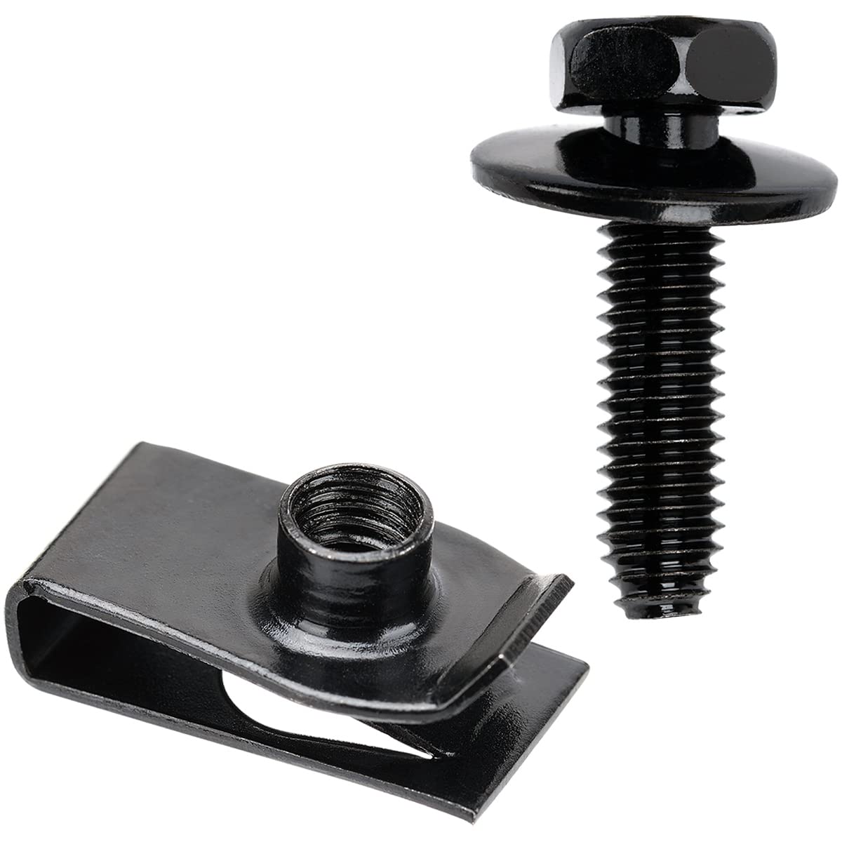 OAUTOO 20Sets M6-1.0 Bolts & U-Nuts Assortment