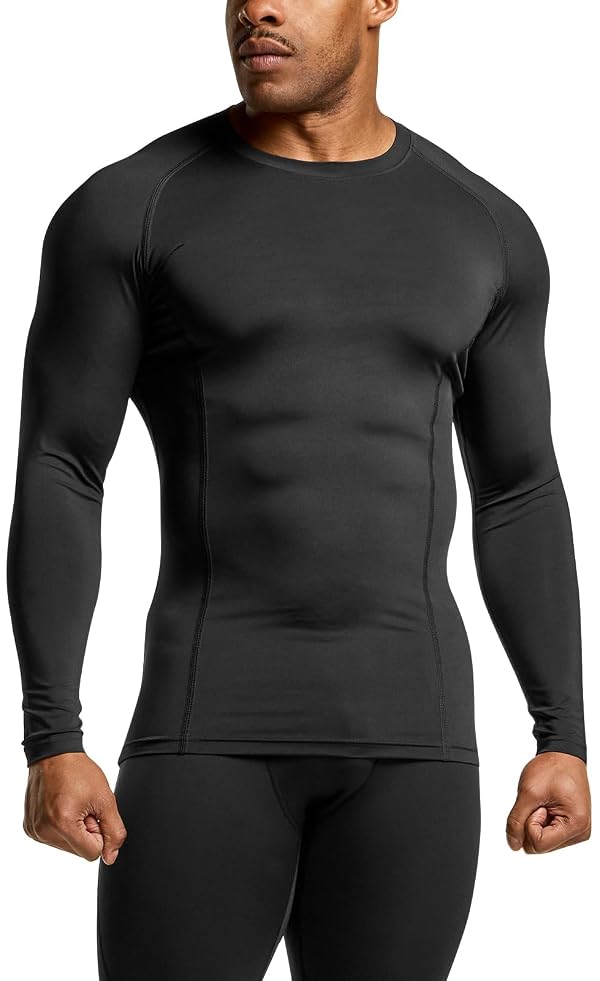 ATHLIO Men's UPF 50+ Long Sleeve Compression Shirts, Water Sports Rash Guard Base Layer, Athletic Workout Shirt, 3pack Black/Urban Camo, X-Large by ATHLIO - Image 3