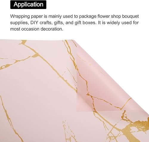 Miniatura 4 de MECCANIXITY 20 piezas de papel de regalo de flores marmoleadas de 23.6 x 23.6 pulgadas, impermeable para manualidades, caja de regaloembalaje de