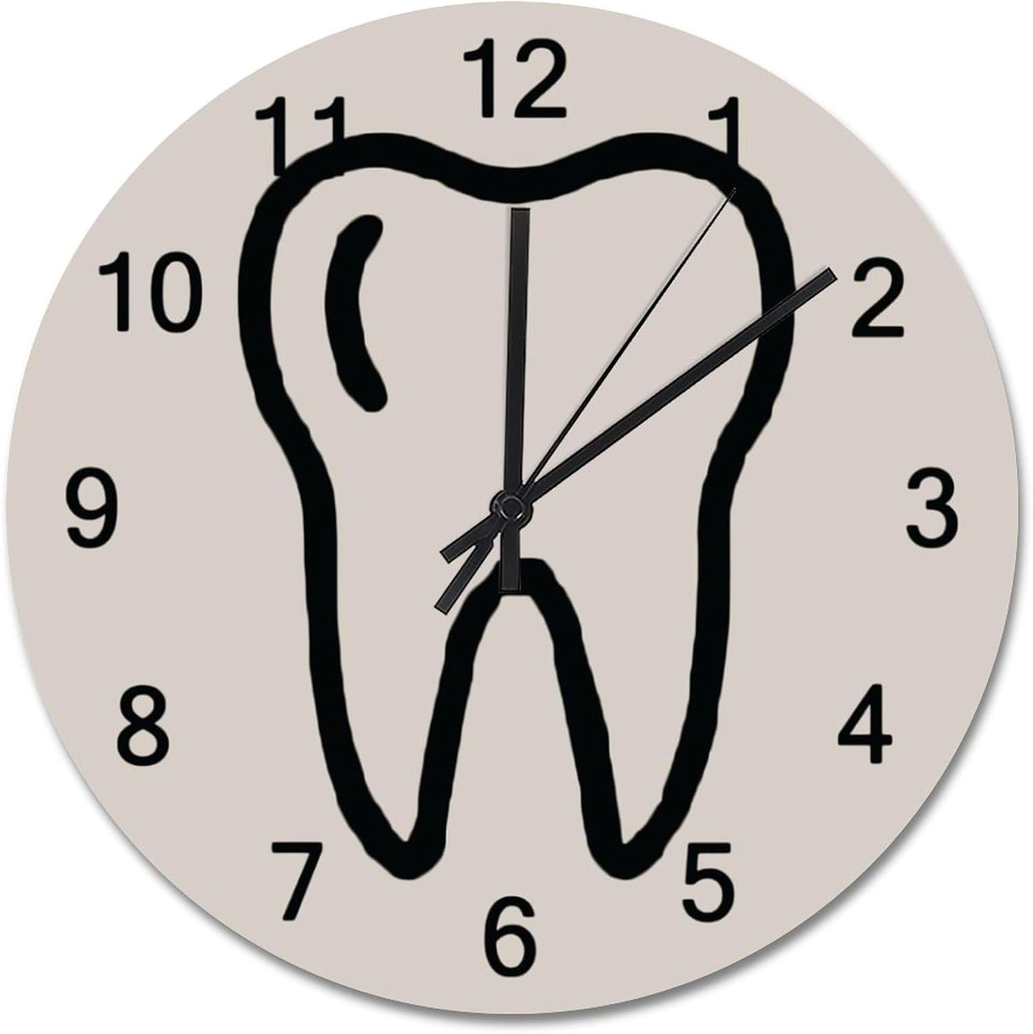 ArogGeld Dental Clinic Clock Tooth Dentist Dental Assistant 15 Inch Wooden Wall Clocks Battery Operated Silent Non-Ticking Farmhouse Wall Decor for Bedroom Living Room