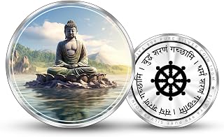Silviya BIS Hallmarked Lord Buddha Ji 999 Pure Silver Coin Enlightenment Peace Wisdom Keepsake - Spiritual Teaching - For ... Price In India
