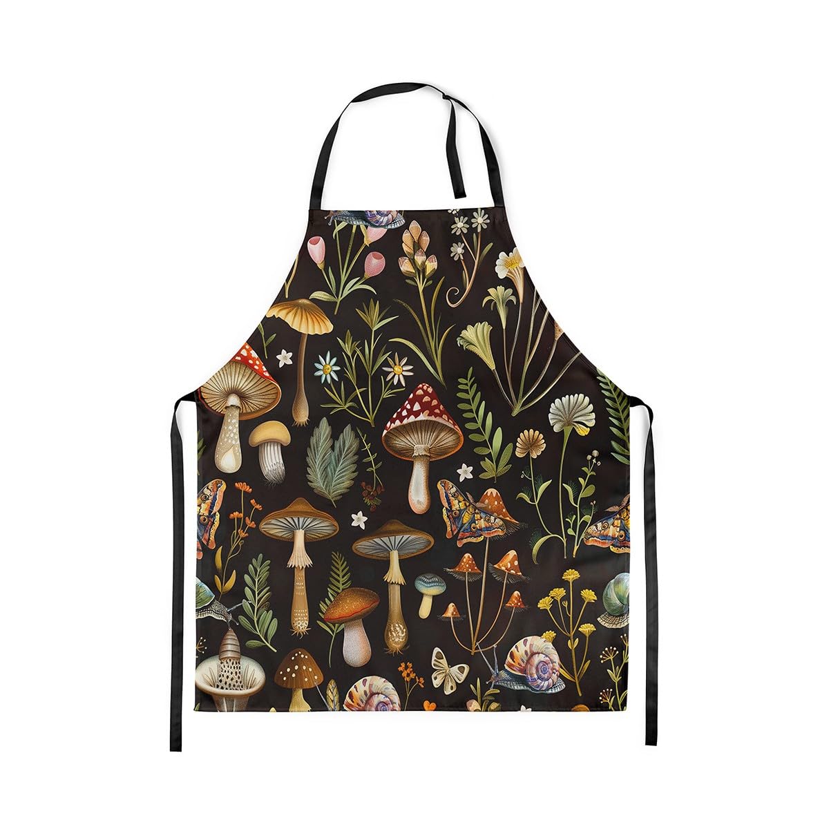 Loussiesd Cartoon Mushrooms Waterproof Apron 78x66cm Cute Mushroom Apron for Women Men for Kawaii Fungus Apron for Women Men Wild Mushroom Stuff Cooking Kitchen Chef Apron