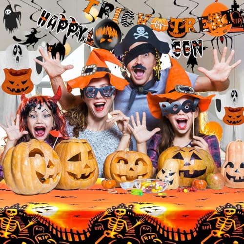 iZoeL Spooky Halloween Decorations Scary Halloween Balloons Floating Ghost Bat Table Cloth Banner Hanging Wall Party Decorations - Indoor Outdoor Decor - Image 6