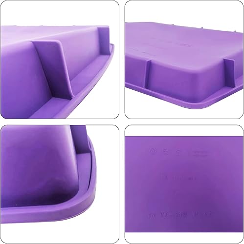 Miniatura 5 de Lmaray Bandeja de silicona morada de 11 x 9.5 pulgadas, segura, duradera, fácil de limpiar, apta para microondas y horno
