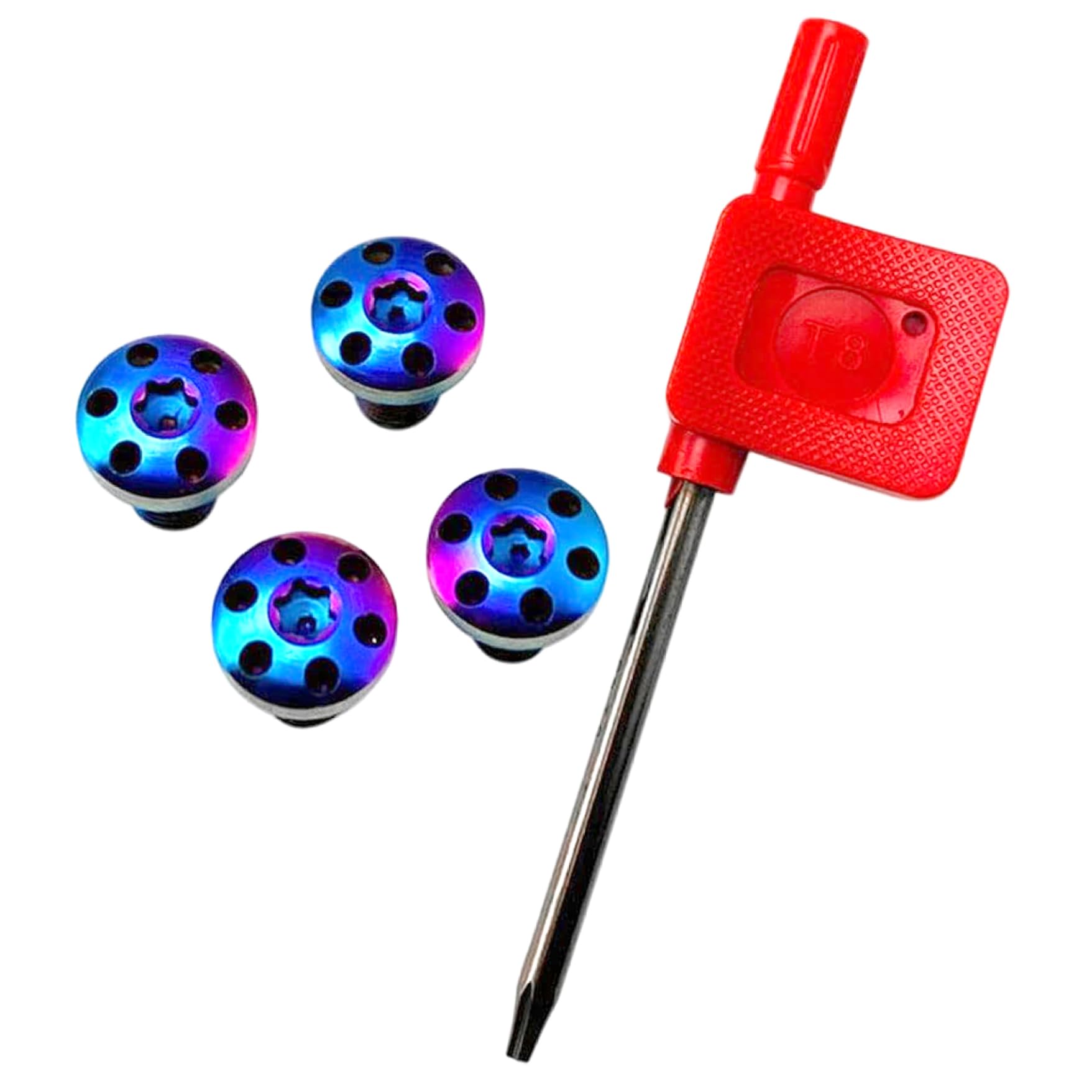 4Pcs 1911 Grip Screws Stainless Steel Torx Colorful Grip Screws 1911 Parts with Torx Key (Random Color) Gun Accessories Gun Accessories