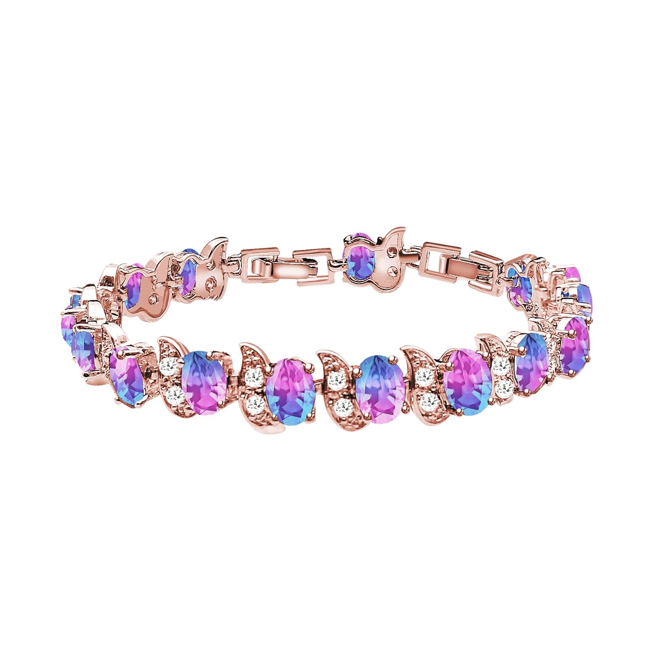 LMXXVJ Fashion Tennis Bracelet Created Emerald White Gold Plated Charm Bracelet Gifts Jewelry for Women