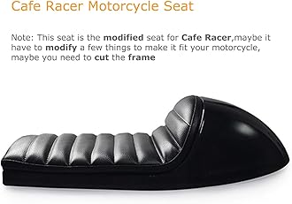 DKMOTORK 0391 Motorcycle Hump Cafe Racer Seat All Black（gloss black finish, subframe modification is required）