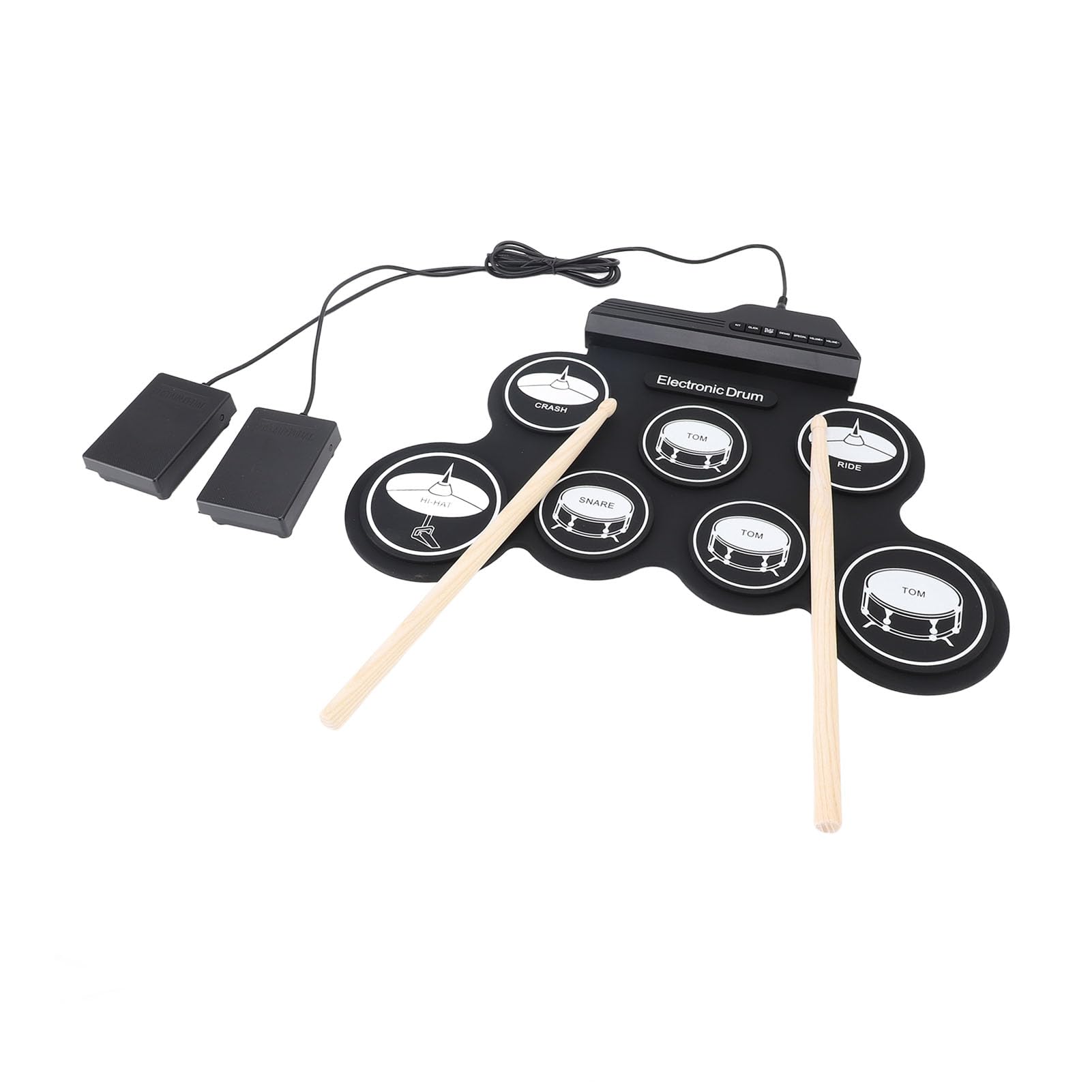 Fabater Hand Roll E- Przenośny Pad Perkusyjny USB dla Początkujących z Metronomem do ćwiczeń w Domu