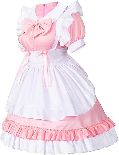 Miniatura 3 de Disfraz de niña dulce kawaii de animé para sirvienta francesa, cosplay, guantes peludos para orejas de gato