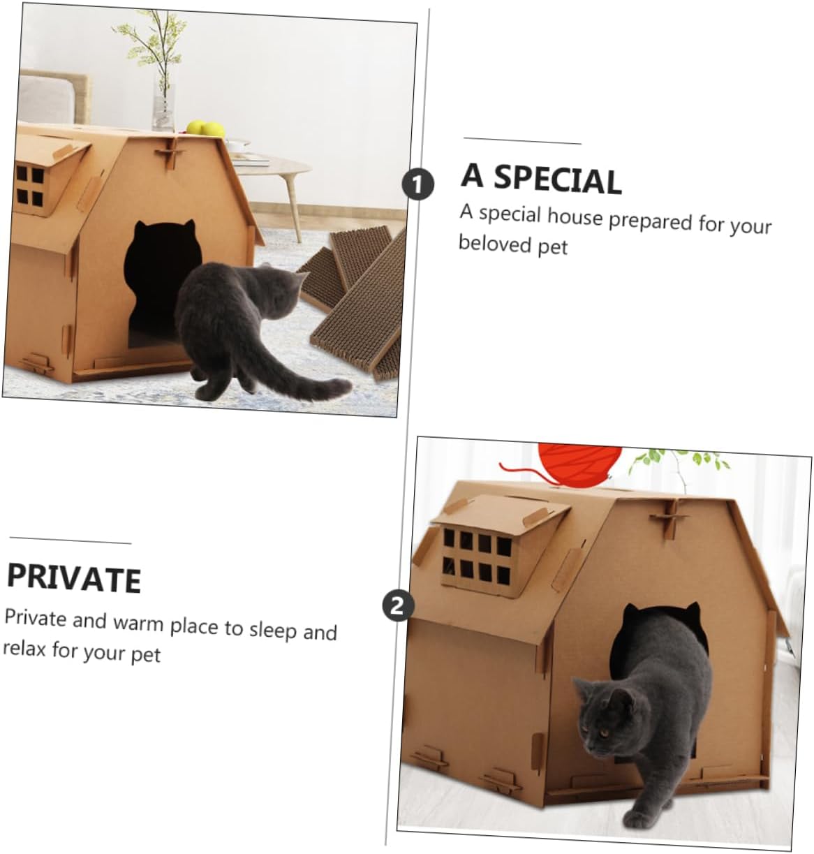 VICASKY Cat Scratch House Cardboard Cat Scratcher Scratching Board Corrugated Cardboard