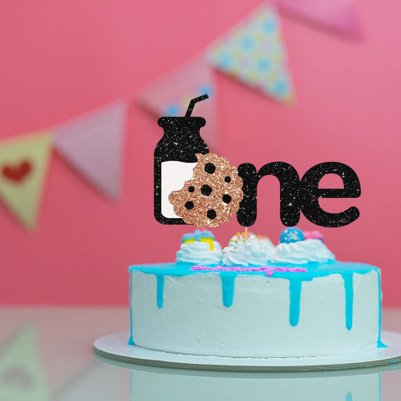 Braun 'Happy 1st Birthday' Cake Topper – Glitzer-Kuchenaufsatz Für Babyparty & 1. Geburtstag | Einseitig, Fusselfrei