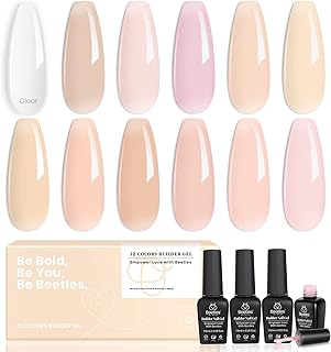 Beetles Gel Nail Polish Transparent Builder Nail Gel 5 in 1 Builder Strengthener Gel Jelly Gel Builder Nail Gel Nude Pink Color Hard Gel Builder Extension Gel for DIY Nail Art Design