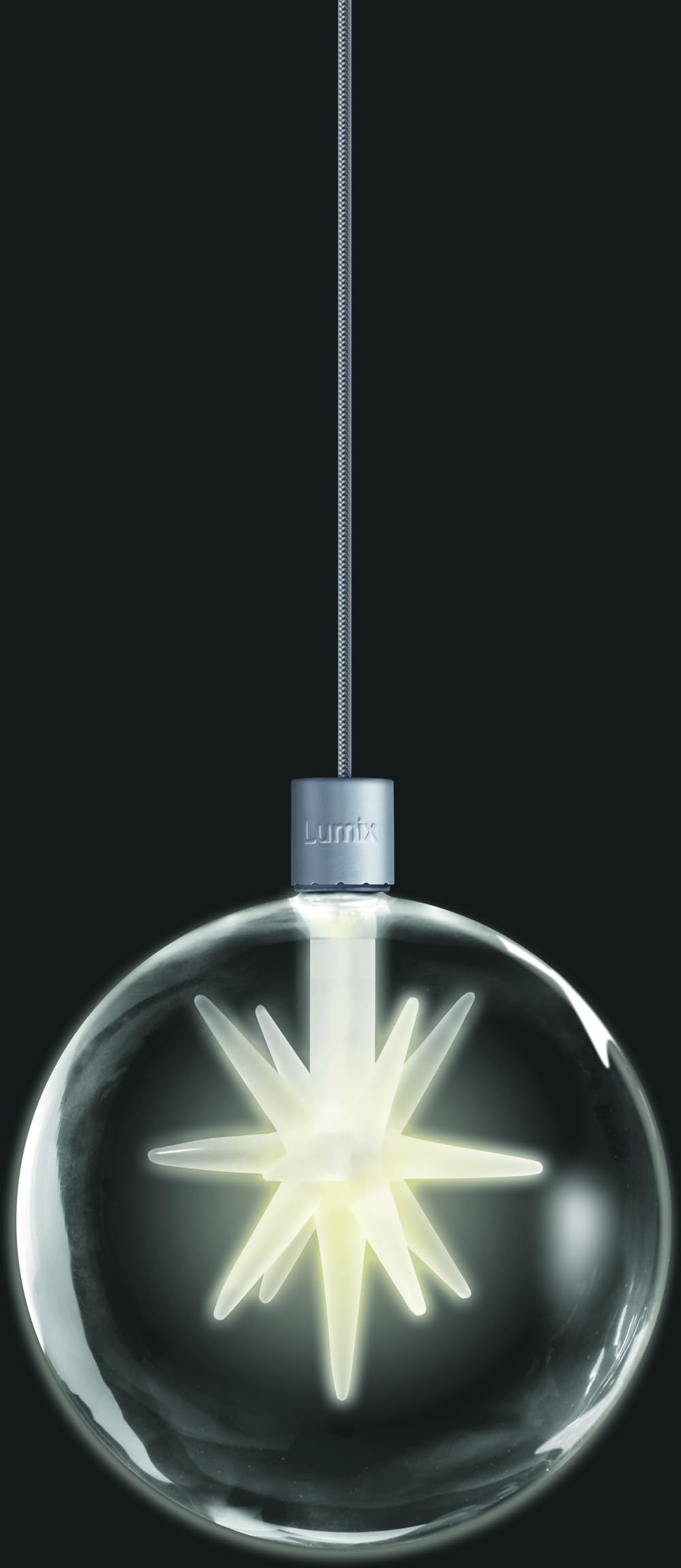 Lumix Light Balls von Krinner 76000-4x mundgeblasene Glaskugeln mit verschiedenen Motiven, warm-weiße LED inkl. Funk-Fernbedienung und Batterien, Weihnachtsdekoration und Christbaumschmuck