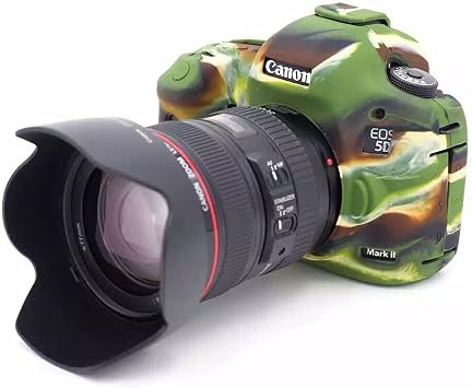 TUYUNG Camera Body Housing Case, Silicone Camera Case Protective Cover for Canon EOS 5D Mark III, 5DS, 5DSR Digital Camera - Army Green