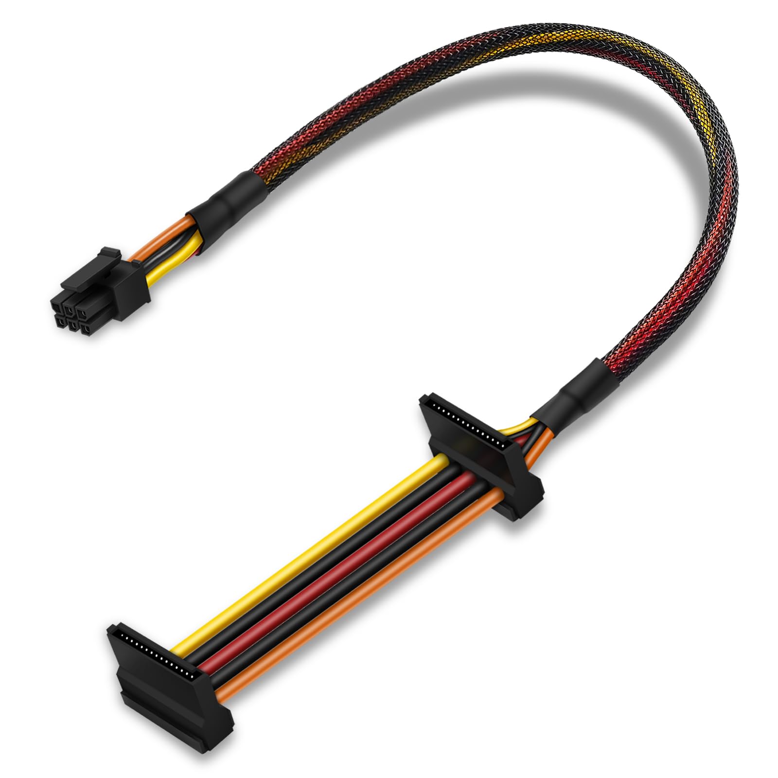 Amazon.co.jp: COMeap SATA電源ケーブル 直角SATA 15ピン x2 - Mini 6
