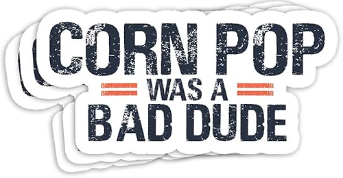 Corn Pop was A Bad Dude Funny Election 2020 Meme - Calcomanías adhesivas de 4 x 3 para laptop, ventana, automóvil, parachoques, casco, botella de