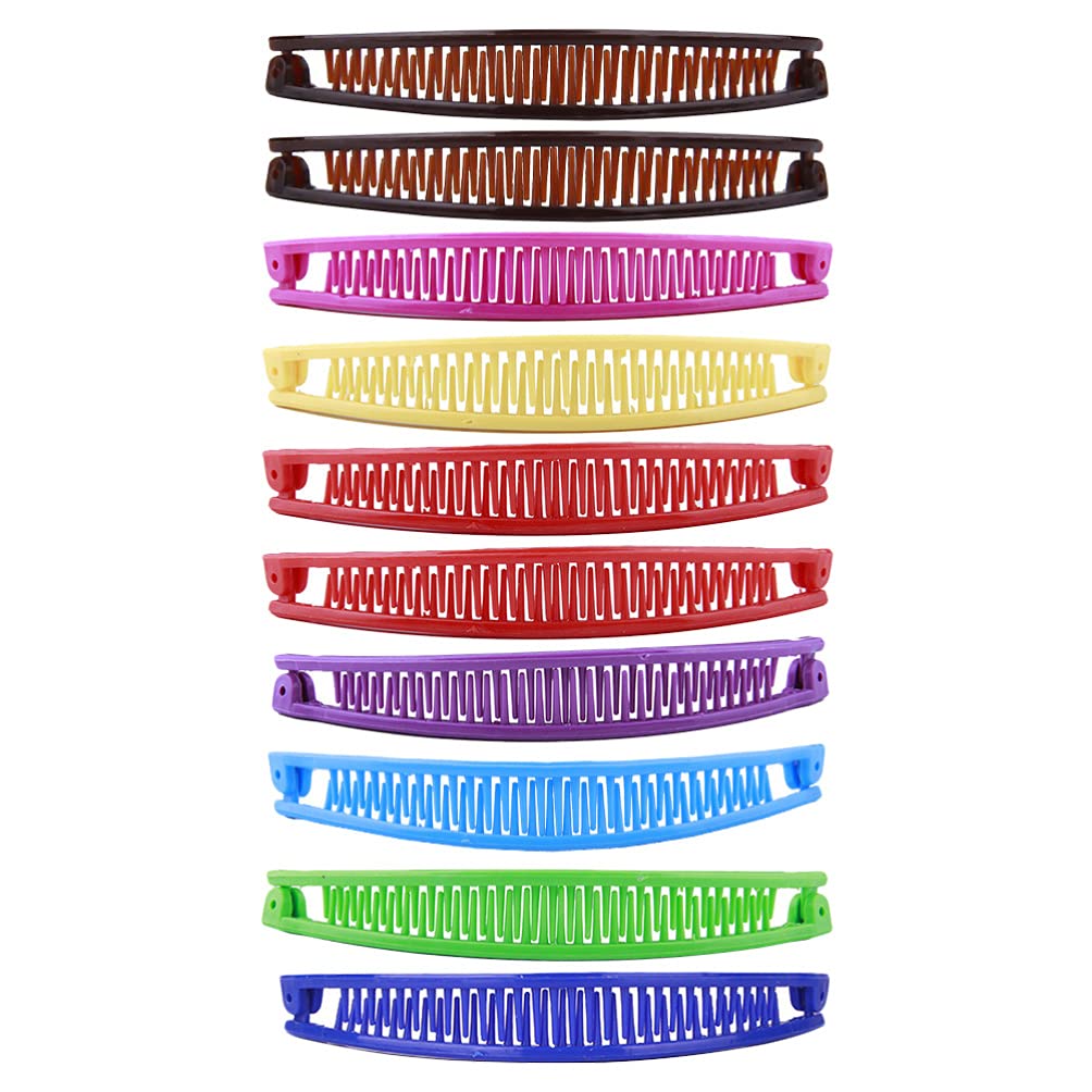 Beaupretty 10Pcs Colorful Hair Clips Flat Wave Comb Ponytail Holder Creative Styling Tool for Girls Women Hair Accessories