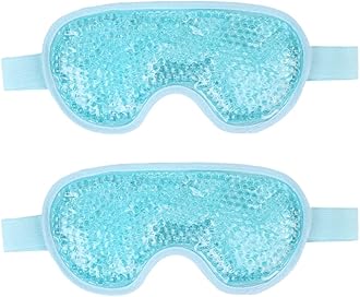 NEWGO Cooling Eye Mask for Puffy Eyes, Reusable Hot Cold Therapy Gel Cold Eye Mask for Migraine, Headache, Dark Circles, Dry Swollen Eyes, Sinus Pain-Light Blue-2Pack