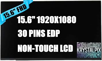 New KrystalPix LCD Display FITS- Replacement Panel for Dell Mobile Precision 3591 P127F 15.6" FHD Display 1920X1080 LCD LED Screen Panel Non-Touch Screen New 60hz 30 pins Display