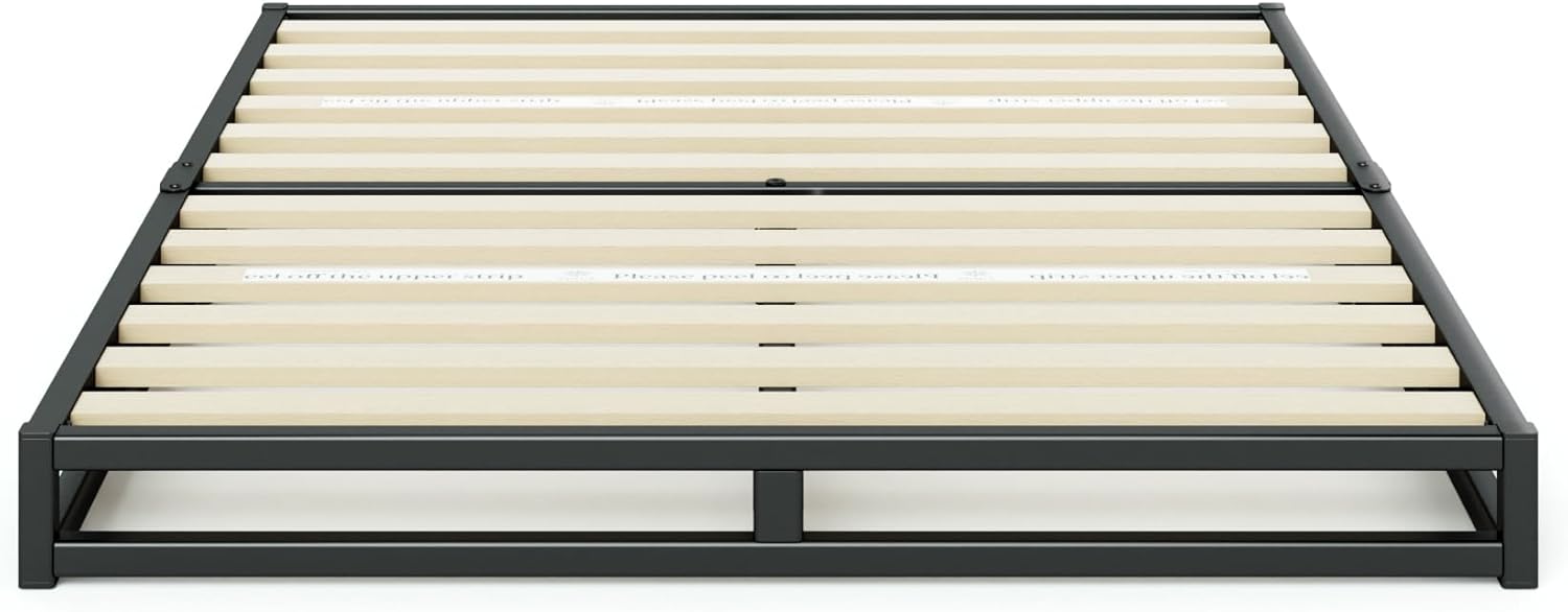 Diagram showing dimensions for Twin, Full, Queen, and King sizes of the Joseph Metal Platform Bed Frame.