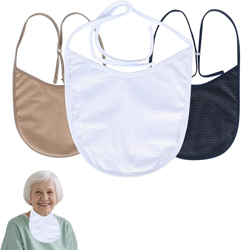 Vista 8 de Cubierta de traqueotomía transpirable con capa de filtro y correas ajustables, protector de estoma de cuello poscirugía de malla suave para adultos