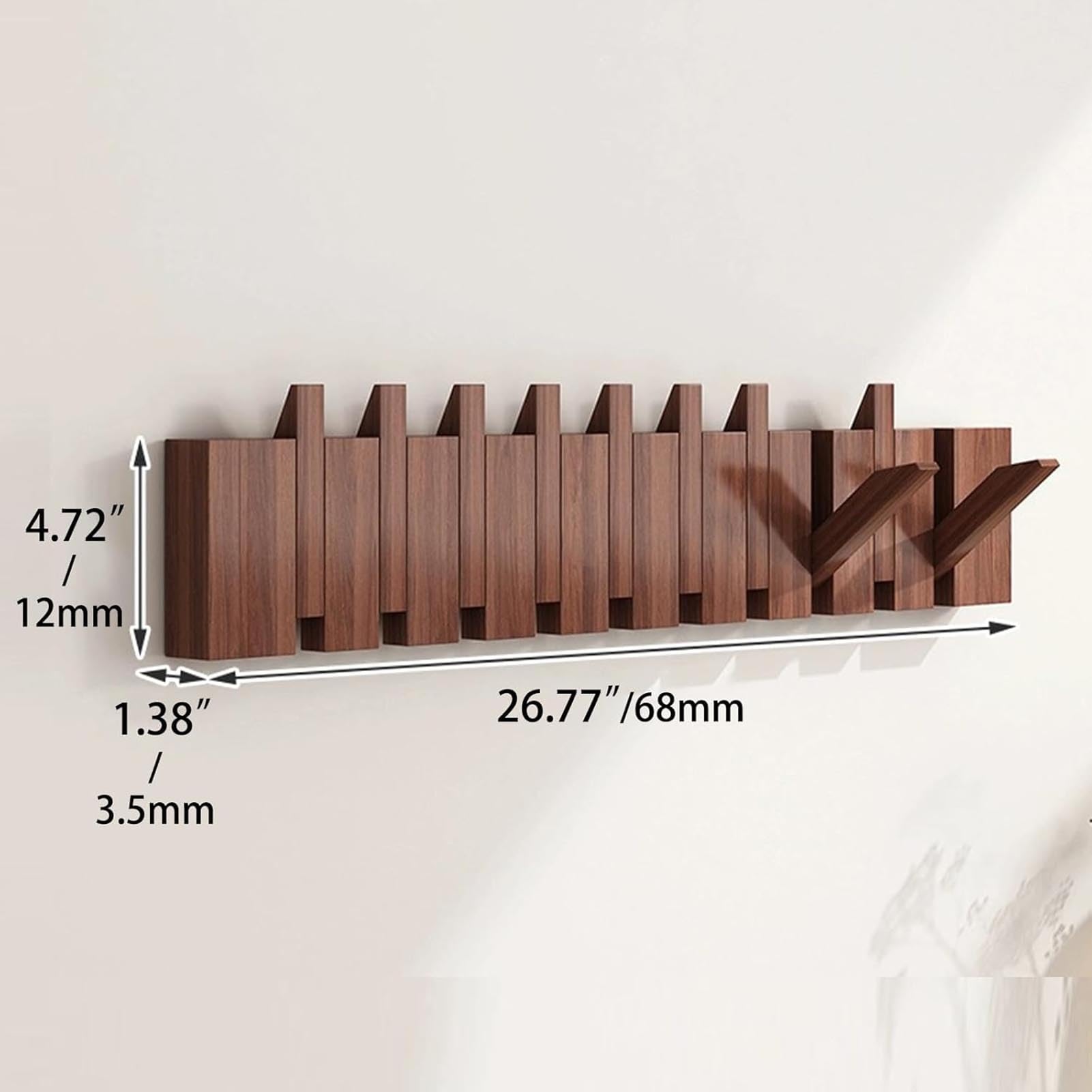 Ganchos de madera para abrigos, soporte de pared resistente para abrigos, llaves, sombreros, batas y toallas