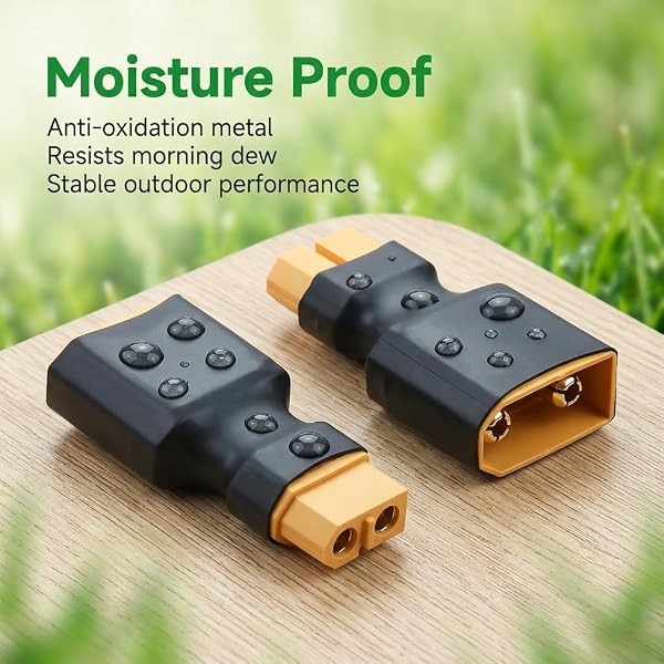 Lot de 2 adaptateurs XT90 vers XT60 avec fiche XT90 vers prise XT60 pour modélisme radiocommandé, drone FPV, quadcopter et chargeur de batterie LiPo, connecteur sans fil hautement conducteur - 5