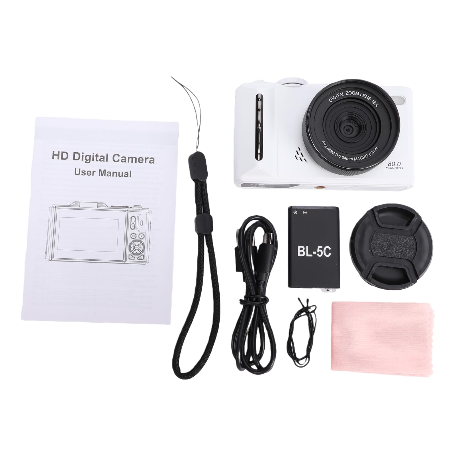 Fotocamera Digitale 5K, Zoom 18X WiFi Schermo Flip 3.0 Pollici, | Videocamera Vlog con Messa a Fuoco Automatica, Risoluzione Foto 80MP, Ideale per Viaggi, Registrazione Mentre Si carica.