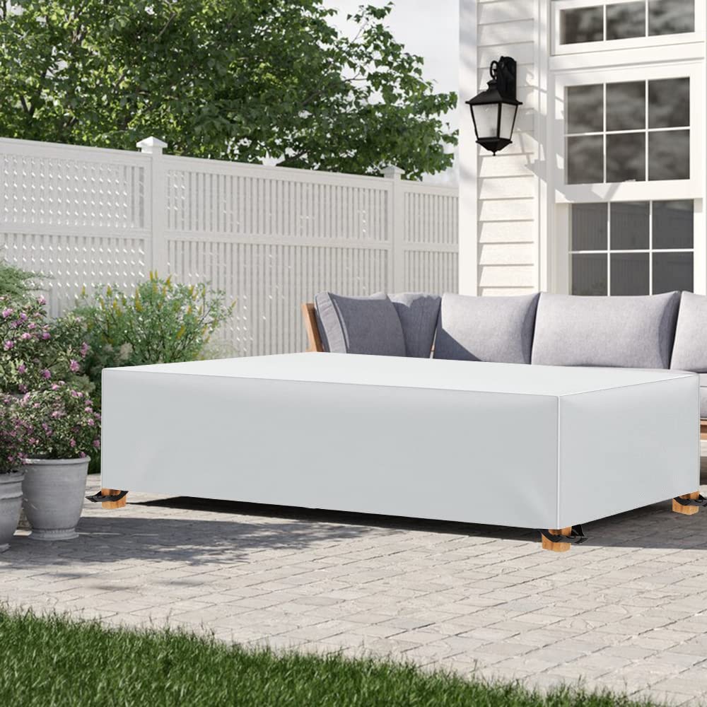 Coperture per Mobili da Giardino 130x75x71cm 600D Oxford Copertura Tavolo Sedie Esterno Telo Copri Tavoli da Terrazza Quadrato Impermeabile Anti-UV Antivento Copertura da Tavolo da Giardino