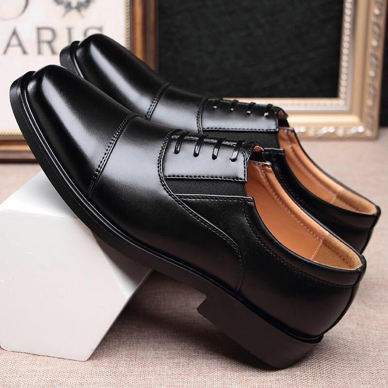 Dress Oxford Shoes for Men Lace Up Round Toe Vegan Leather Cap Toe Oxford Shoes Non Slip Low Top Anti-Slip Party4