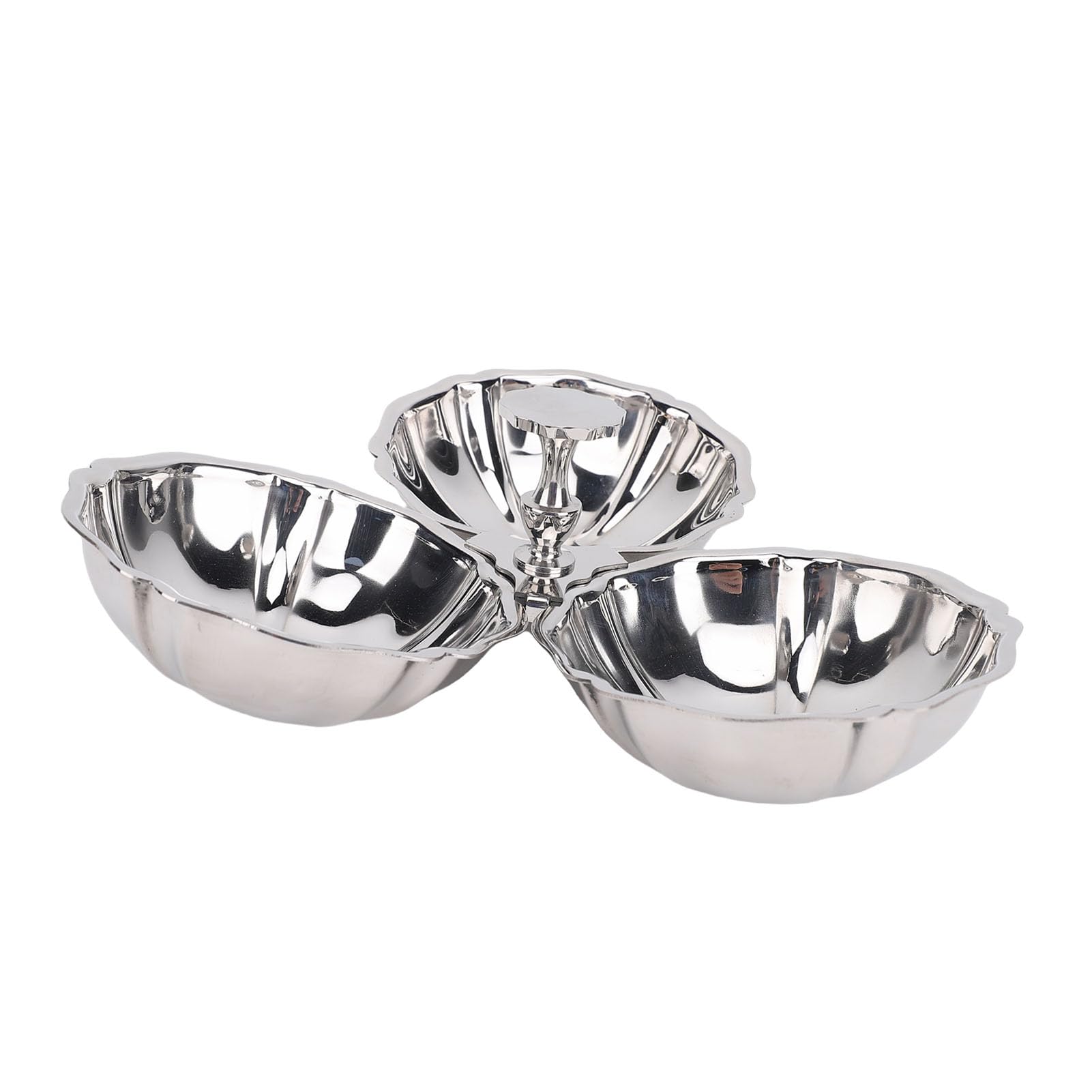 Assiette de Service en Acier Inoxydable 304, Bol à Collation Réutilisable 3 en 1, Lavable au Lave-vaisselle, avec un Design Robuste pour la Cuisine à Domicile, les Fêtes, l