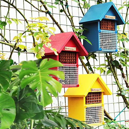 Cedar Alpha 3 Pack Diy Insect Hotel Kit , Backyard Insect House, Solid Wood 5.9"X 7.7"X 4.7", Uvcoating Painted, Bee House, Nesting Habitat Shelters, Garden Shelter For Bees, Butterflies, Bugs #TOP1