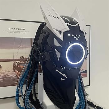 Amazon.co.jp: [TUKRKRS] サイバーパンクマスクヘルメット LED