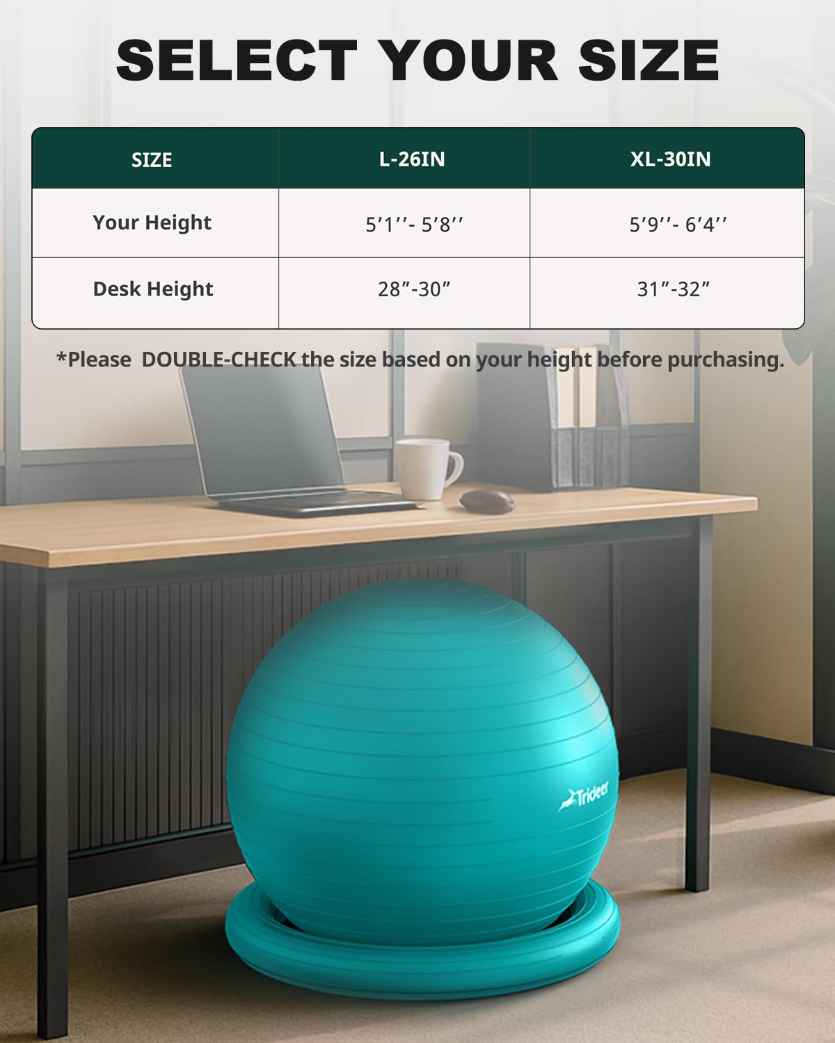 Trideer Ball Chair Yoga Ball Chair Exercise Ball Chair Base
