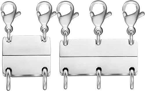 Miniatura 9 de Cierre magnético para collar en capas, separador de oro y plata de 18 quilates para collares apilables