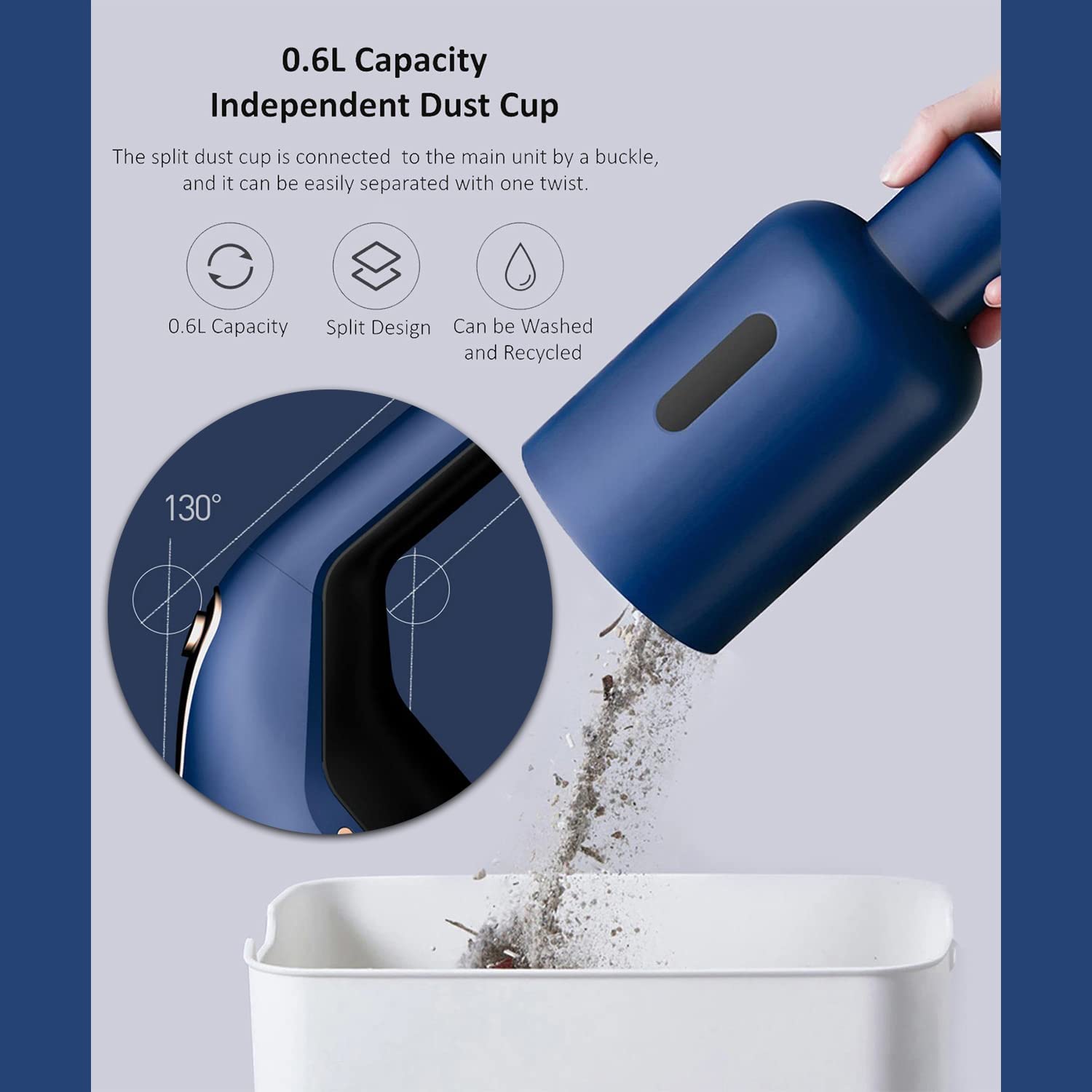 Deerma DX1000 dust cup emptying process