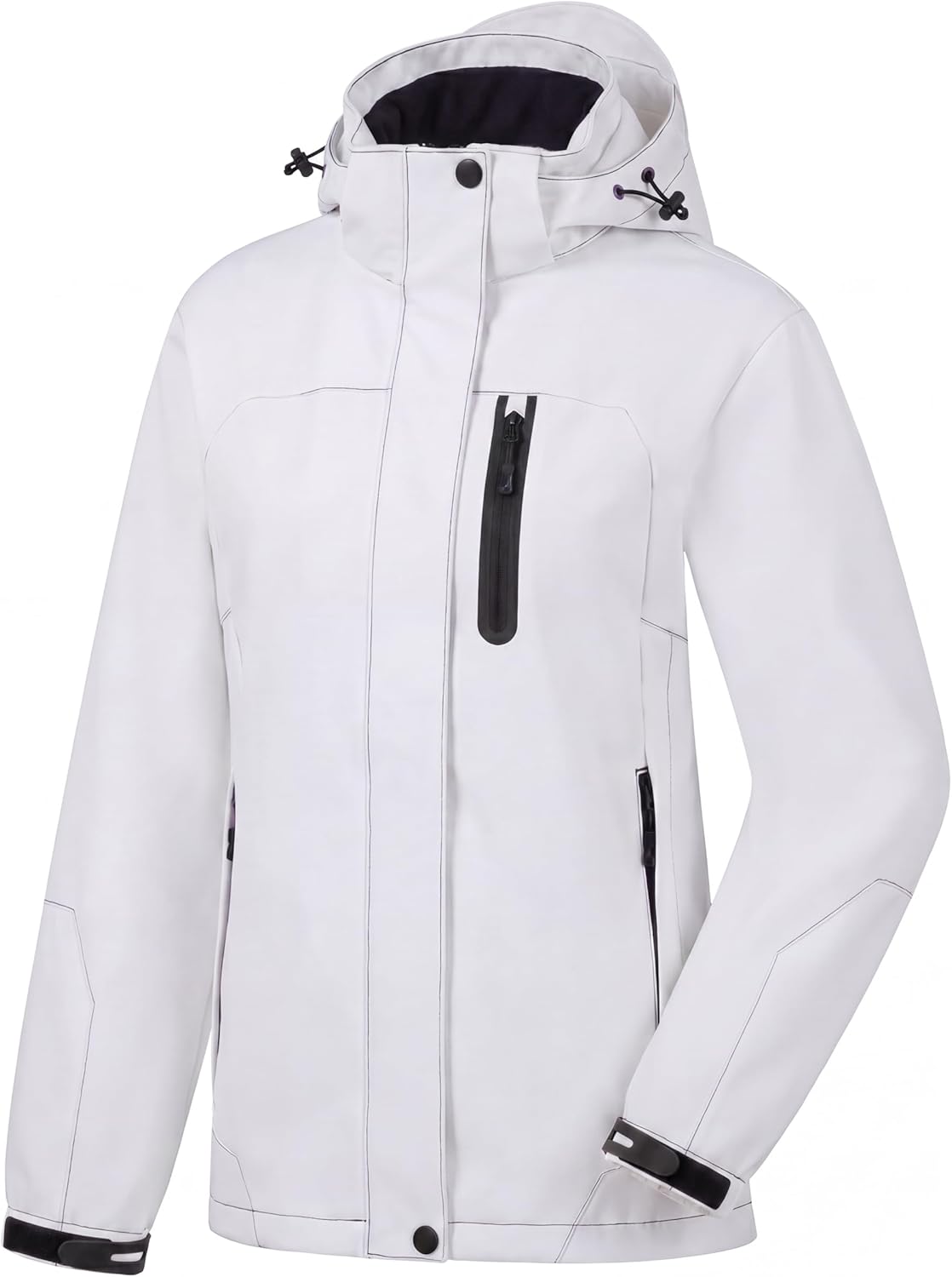 SaphiRose Womens Rain Jacket Waterproof Raincoat with Removable Hood for Active Outdoor