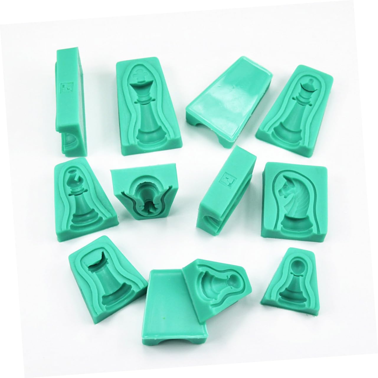 12 piezas Molde de Silicona para Pasteles con Forma de Ajedrez de Molde Creativo para Fondant Chocolate y Repostería DIY Decoración para Cumpleaños y Postres
