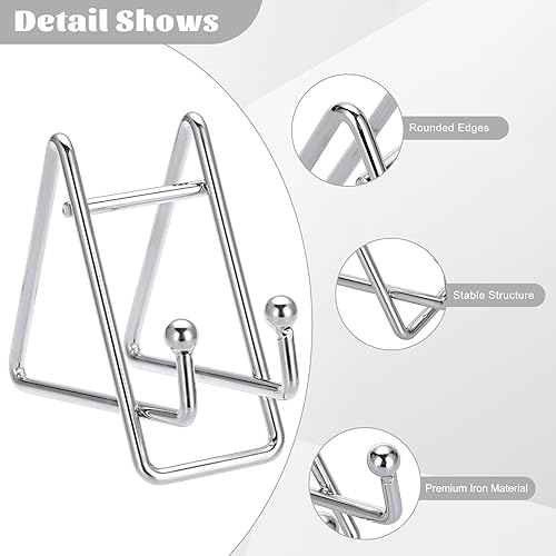 Miniatura 3 de BTSKY Tarjetero de metal para escritorio, elegante soporte de hierro para tarjetas de presentación de negocios, soporte para tarjetas de visita de