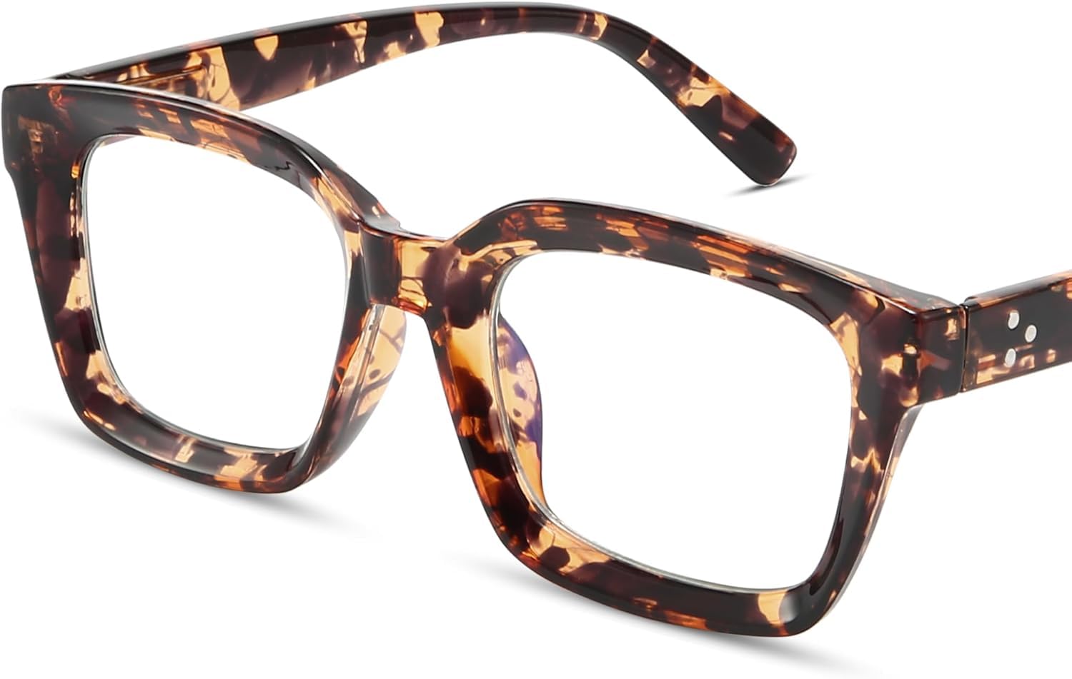 IBOANN Oversized Blue Light Glasses for Woman, Funky Fashion Glasses With Preppy Look, Reduce Screen Fatigue Computer Glasses