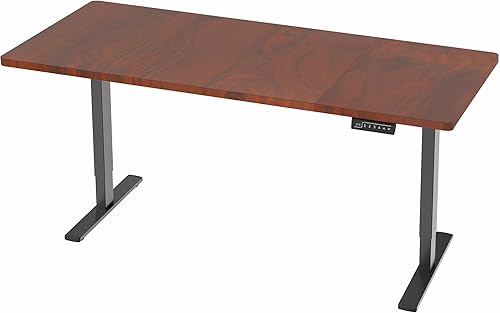 Vista 120 de VIVO DESK-KIT-1W6G - Escritorio eléctrico de pie de 60 x 24 pulgadas, ajuste de altura de memoria, serie 1B, parte superior de nogal oscuro de una