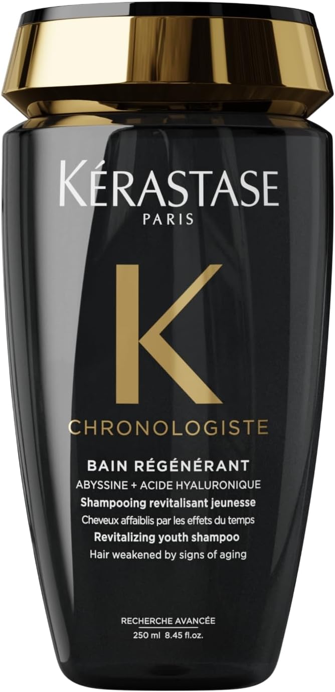 KÉRASTASE Chronologiste Bain Régénérant Shampoo - Revitalizing Shampoo For Weakened Hair, Anti-Aging, Hydrating & Smoothing, Infused with Hyaluronic Acid & Abyssine, Packaging May Vary