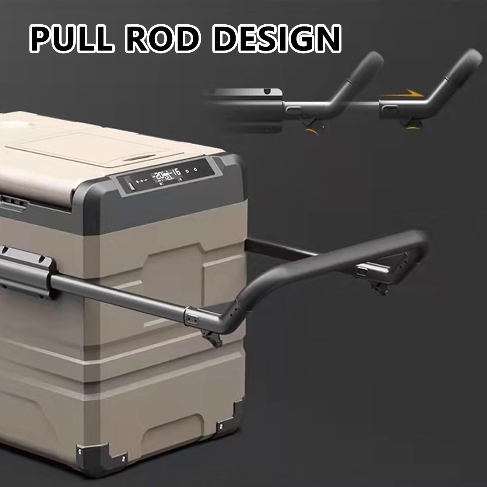 Refrigerador eléctrico portátil para coche, 35L/45L/55L con ruedas, enfriamiento rápido -20℃ a +20℃ para camión, furgoneta, viajes y cámper, diseño de doble puerta
