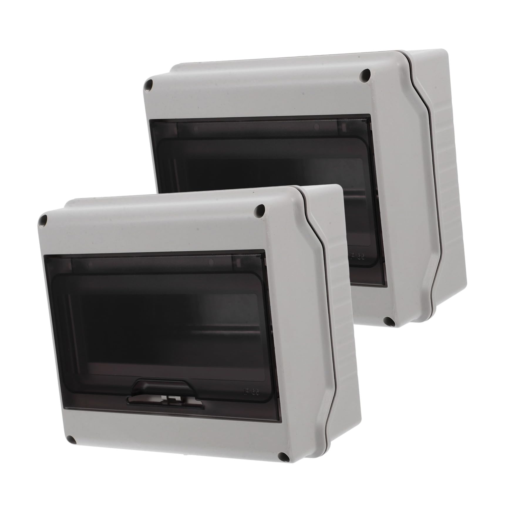 2 piezas Caja Distribución Eléctrica Exterior Vías con Ventana Transparente y Carril Din para Protección Breakers para Estaciones de Carga y Entornos Residenciales Comerciales