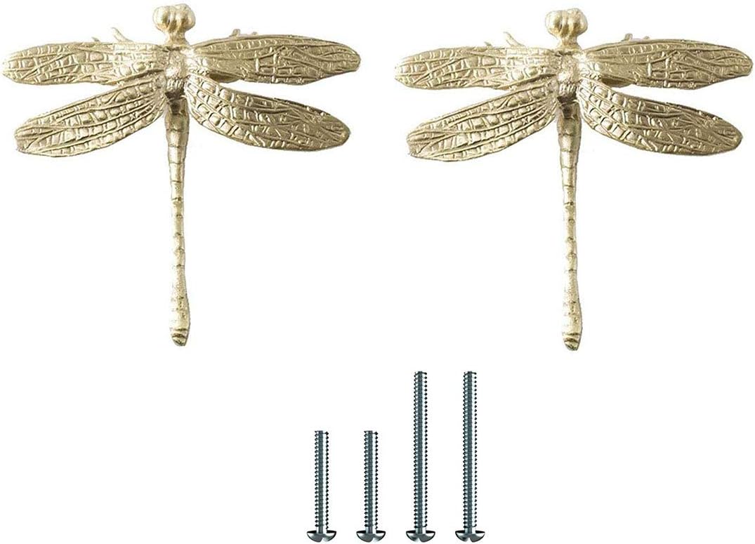 4 Pack Gold Brass Knobs for Dresser,Drawers and Cabinet, Decorative Bow Knobs and Pulls for Kids,Children,Girls Bedroom