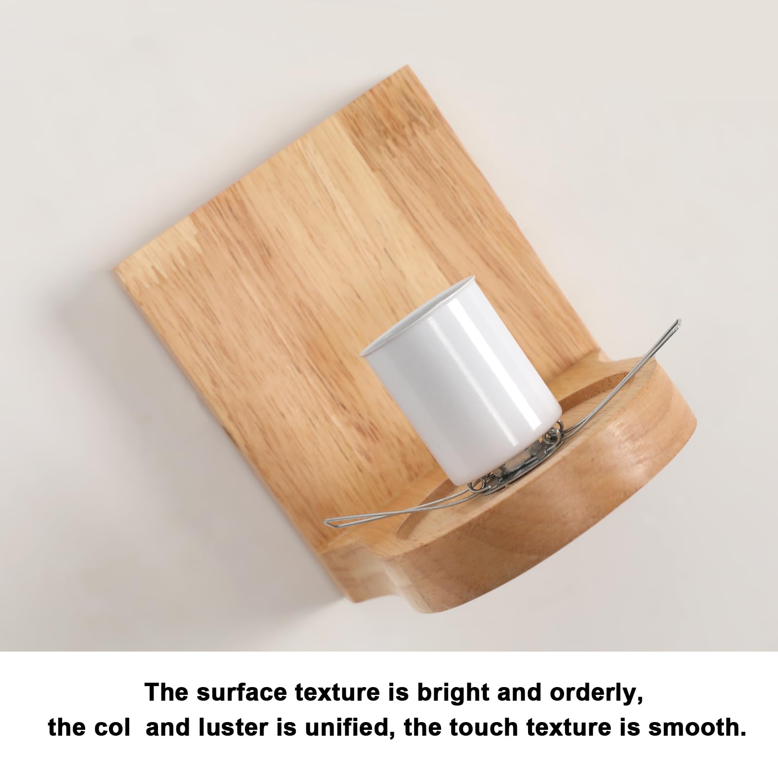 Applique Da Parete Moderna In Legno E Vetro - Lampada E27 Per Interni, Design Minimalista - Foto 2