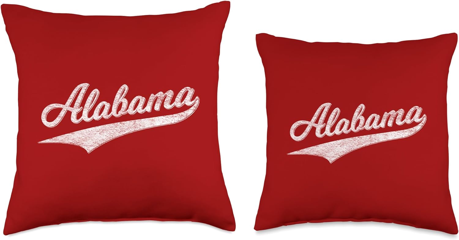 ALABAMA VARSITY SCRIPT CLASSIC SPORTS JERSEY STYLE Throw Pillow