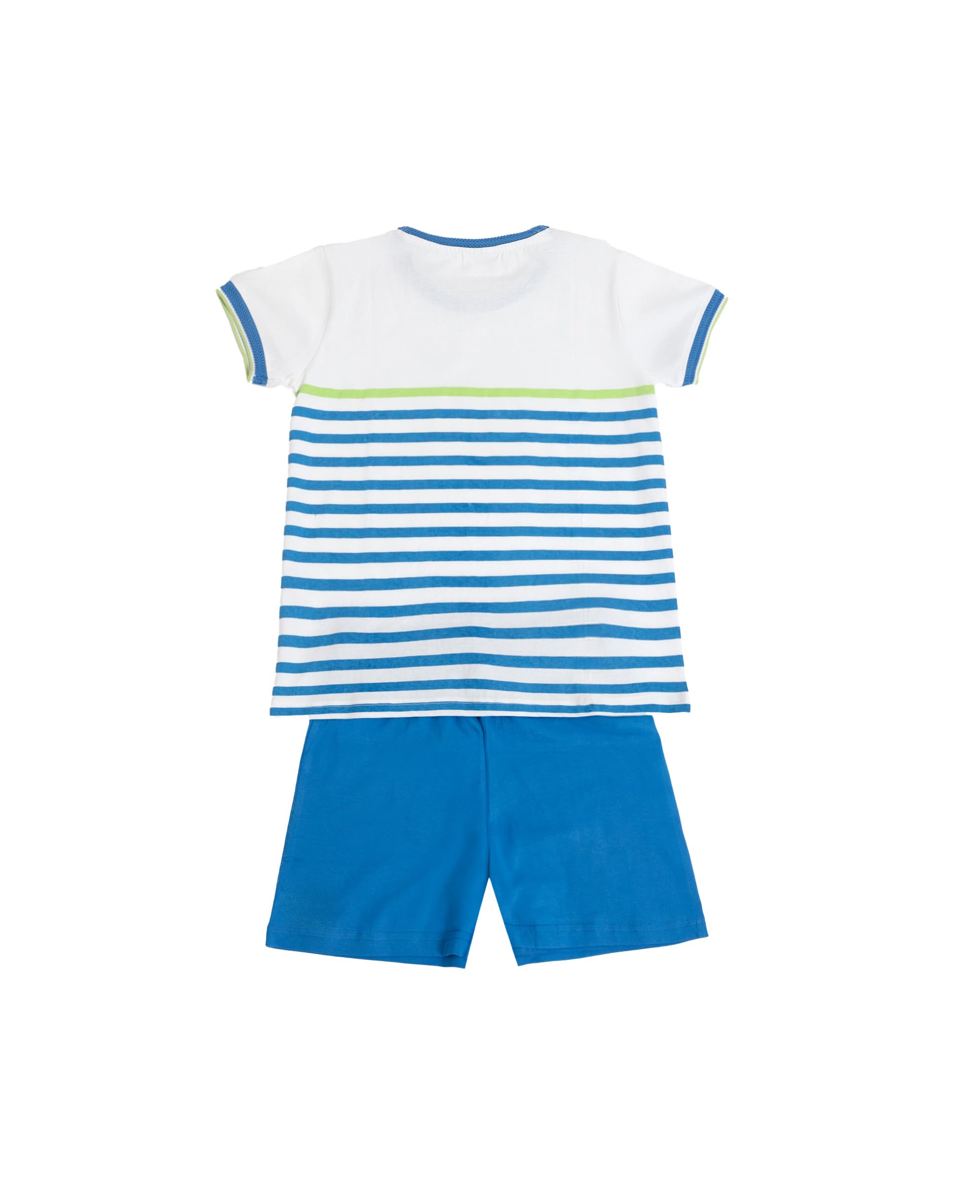 PEANUTS Pijama niño Verano 100% algodón - Pijama Manga Corta Tennis Club para niño – pantalón Corto con Cinturilla elástica – Tejido Suave al Tacto, Azul - Talla 8 años