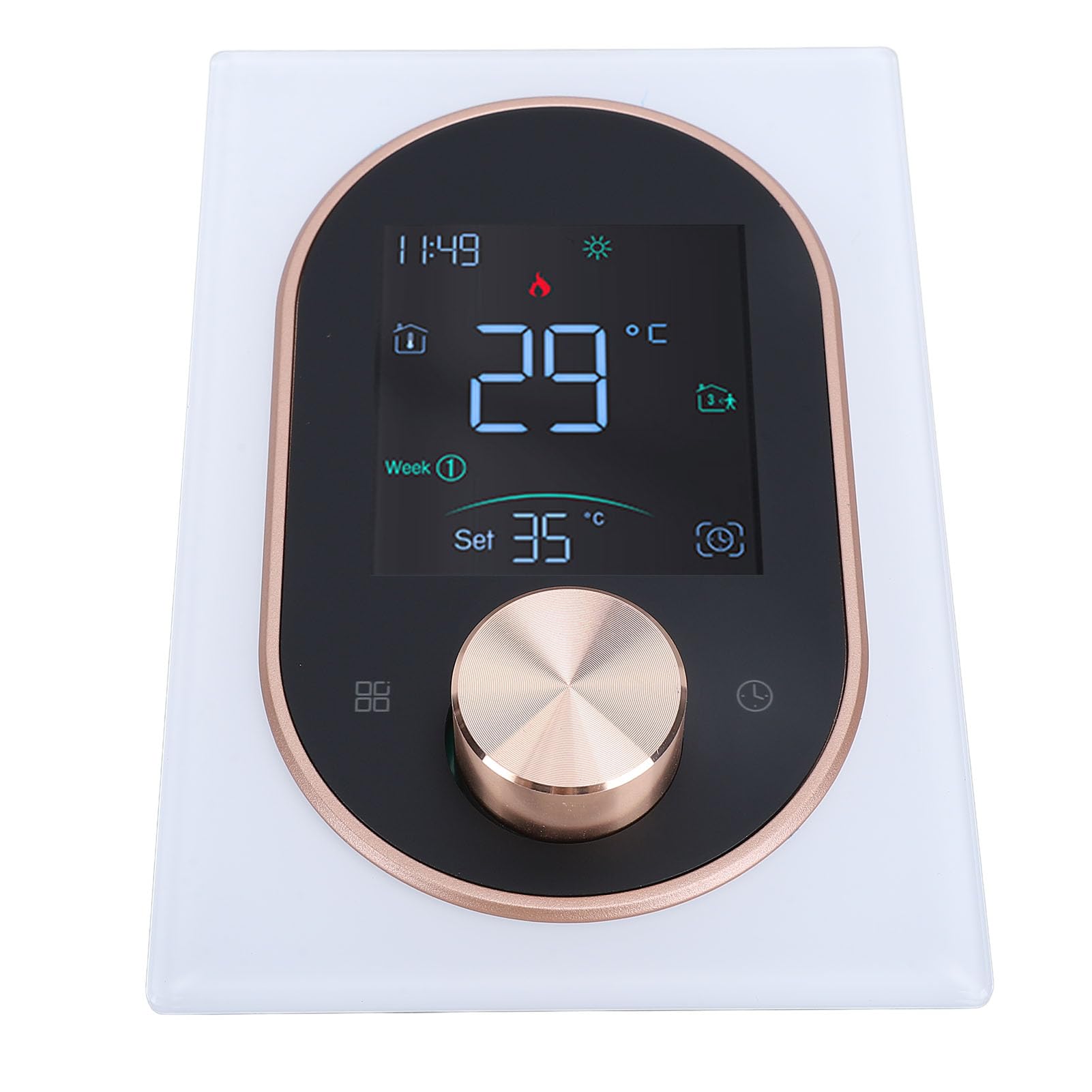Jeffergarden Inteligentny Termostat Programowalny, 86x86mm ABS Stop