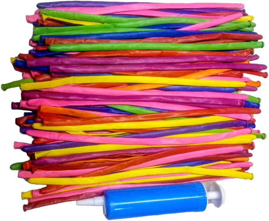 Rk Balloons For Fun - Pack Of 100 (Tube Balloons, Multicolor) - Rubber